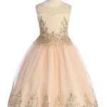Gold Cording Embroidered Sleeveless Girls Dress - I Saw You First Imaging, LLC