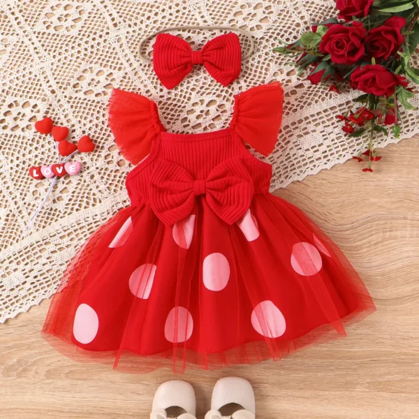 Previously ordered 2PCS Baby Girl Sweet Polka Dot Mesh Dress with Headband