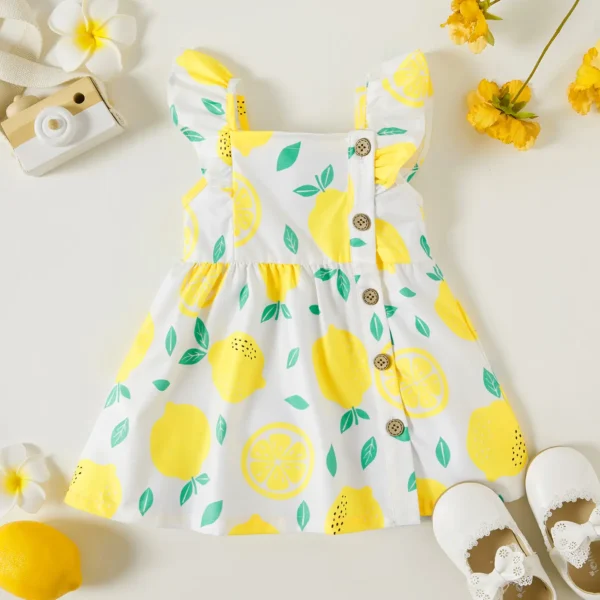 1 piece lemon fruit dress