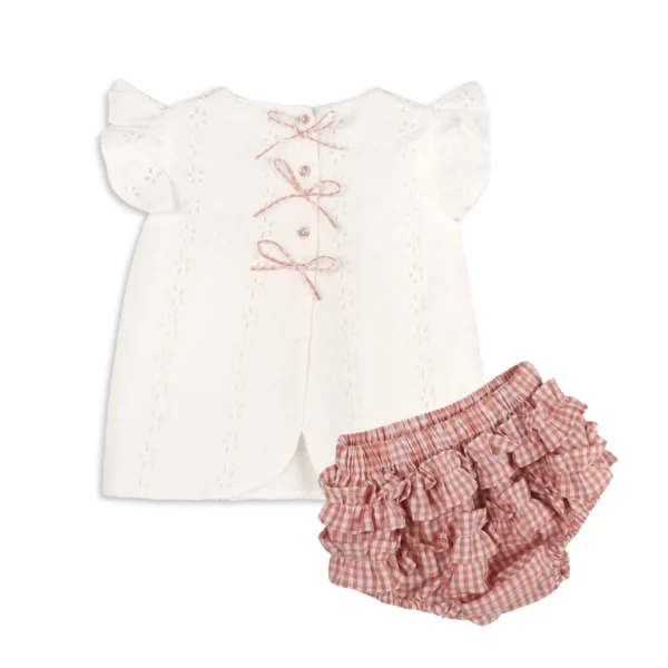 Viverano 2  piece Organic Top with Ruffled Bloomers
