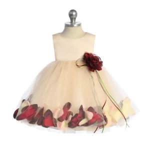 Blush Satin Flower Petal Baby Dress - I Saw You First Imaging LLC